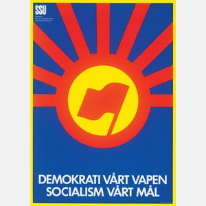 Affisch Demokrati vårt vapen Socialism vårt mål